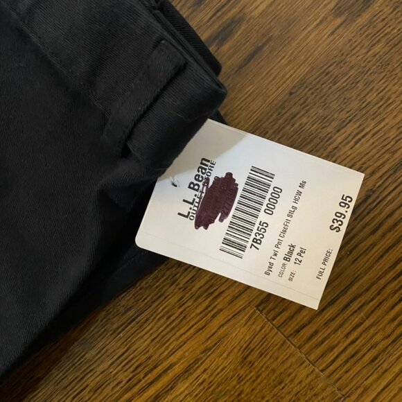 (2) pair L.L. Bean Classic Fit Chino Pants black and khaki size 12P NWT women's - Picture 15 of 16